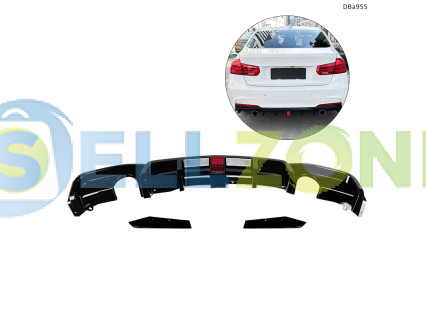 Ρύθμιση διαχύτη πίσω προφυλακτήρα με φώτα LED και διαχωριστές για BMW 3 F30 M με διπλές εξατμίσεις – DBa955